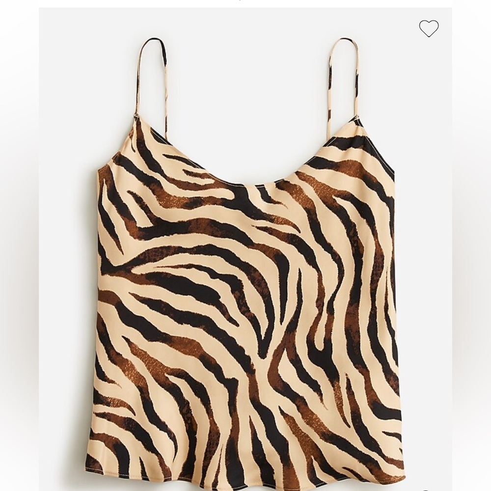 J.Crew V-neck cupro-blend camisole in zebra stripe NWOT